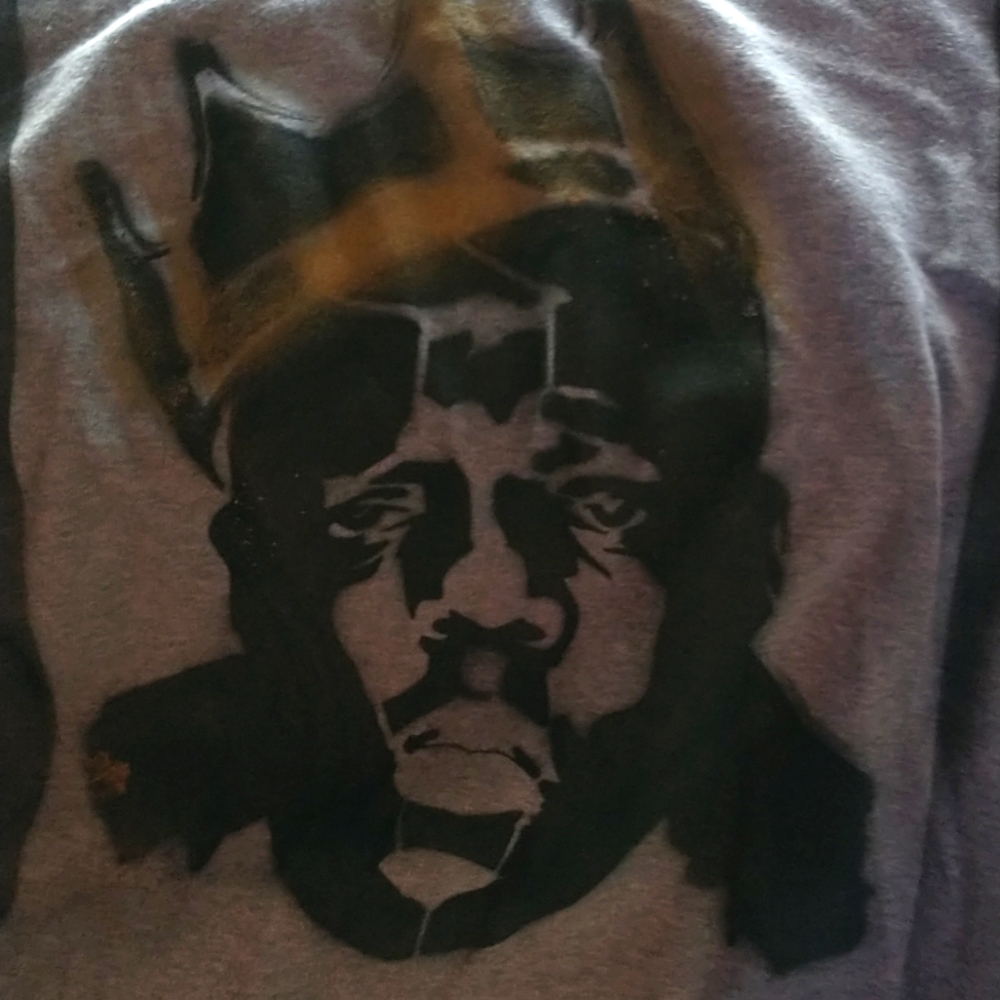 PhuckCulture Art Biggie Sweatshirt M Upcycled Rap Hip Hop Gap Distressed Cotton